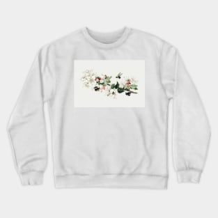 Vintage apple blossom illustration in a Christmas card Crewneck Sweatshirt